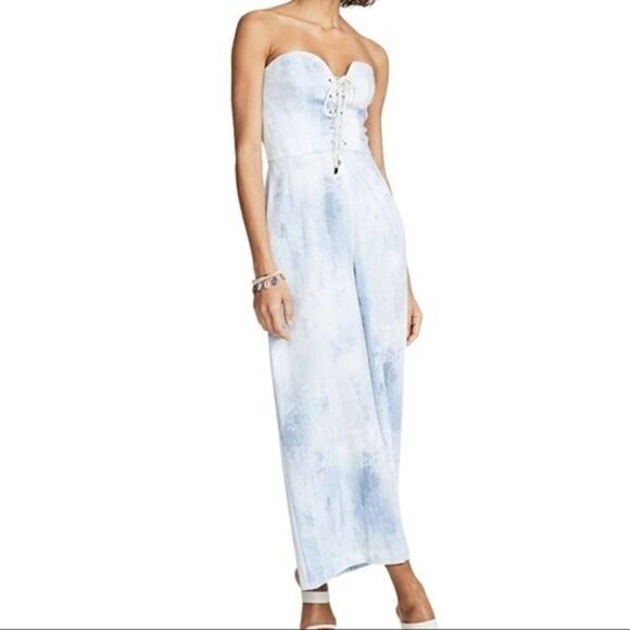 Petersyn Bruna Grotto strapless wideleg jumpsuit Size XS,NWT - Picture 1 of 16